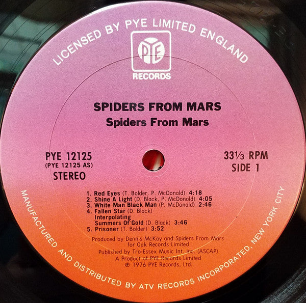 Spiders From Mars : Spiders From Mars (LP, Album, Pit)
