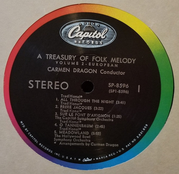 Carmen Dragon Conducting The Capitol Symphony Orchestra And The The Hollywood Bowl Symphony Orchestra : A Treasury Of Folk Melody: Volume 2 - European (LP, Comp)
