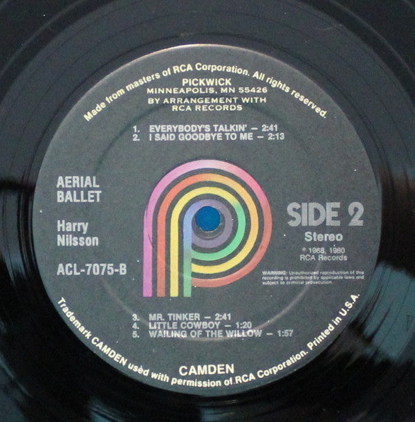 Harry Nilsson : Aerial Ballet (LP, Album, RE, RM)