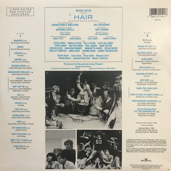 Various : Hair - The American Tribal Love-Rock Musical (The Original Broadway Cast Recording) (LP, RE, 180)