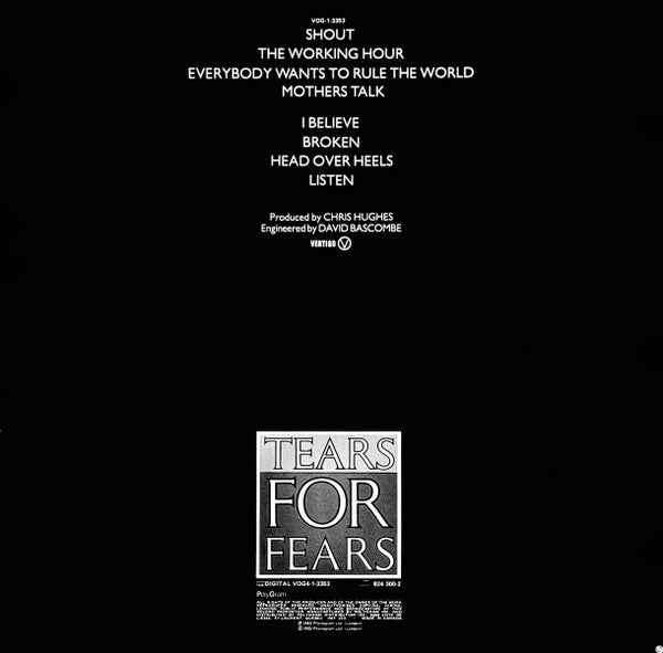 Tears For Fears : Songs From The Big Chair (LP, Album)