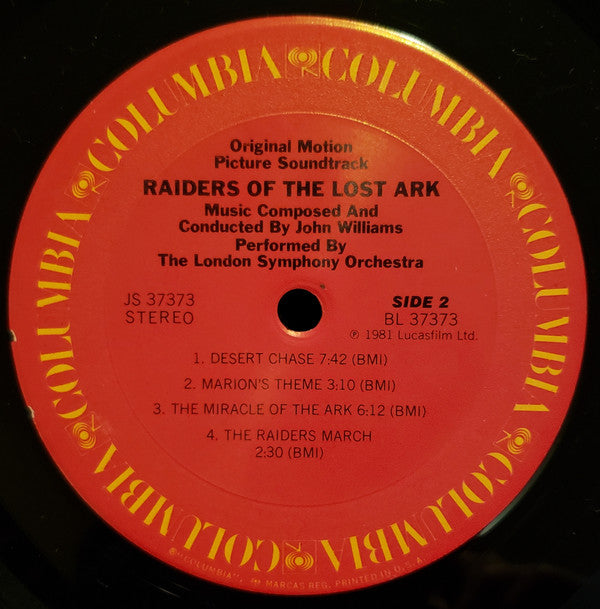 John Williams (4) : Raiders Of The Lost Ark (Original Motion Picture Soundtrack) (LP, Album)