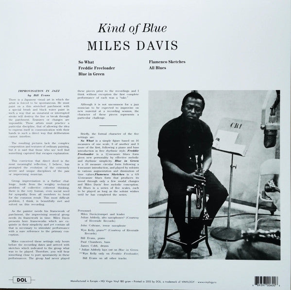 Miles Davis : Kind Of Blue (LP, Album, RE, Blu)