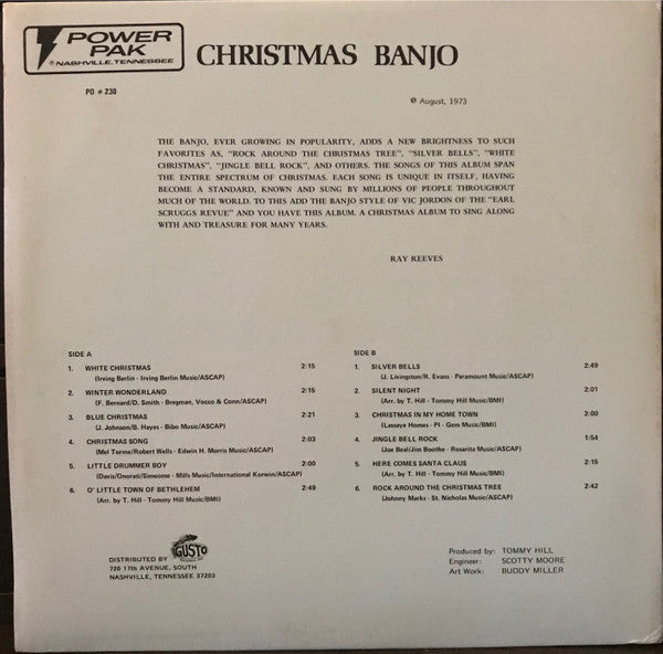 Vic Jordan : Christmas Banjo (LP, Album)