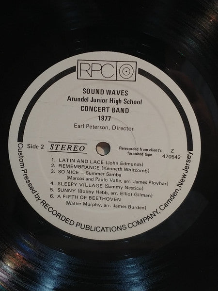 Arundel Junior High School Concert Band, Earl Peterson (2) : Sound Waves (LP)