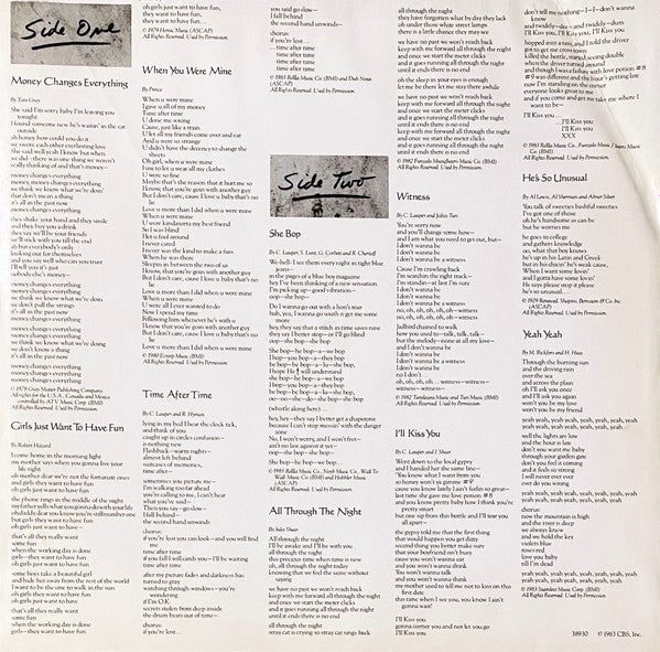 Cyndi Lauper : She's So Unusual (LP, Album, Car)