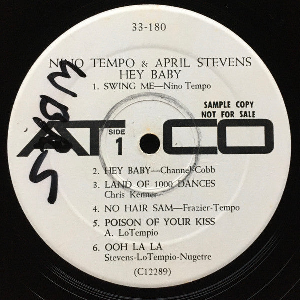 Nino Tempo & April Stevens : Hey Baby! (LP, Album, Mono, Promo)