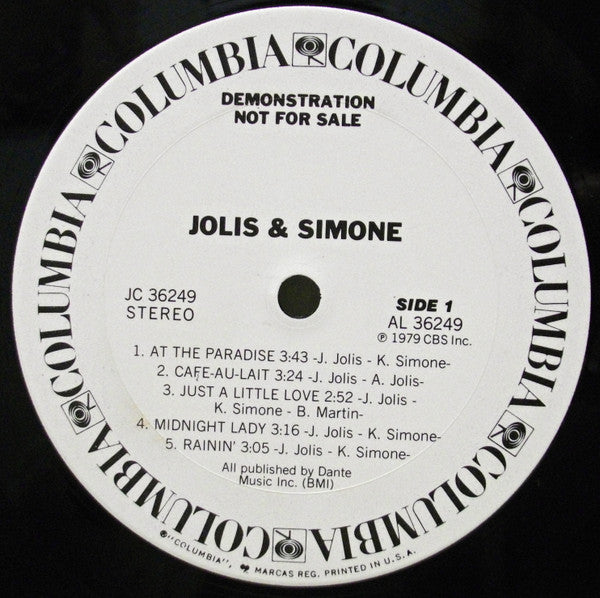 Jolis & Simone : Jolis & Simone (LP, Album, Promo)