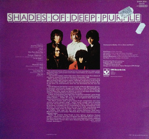 Deep Purple : Shades Of Deep Purple (LP, Album, RE)