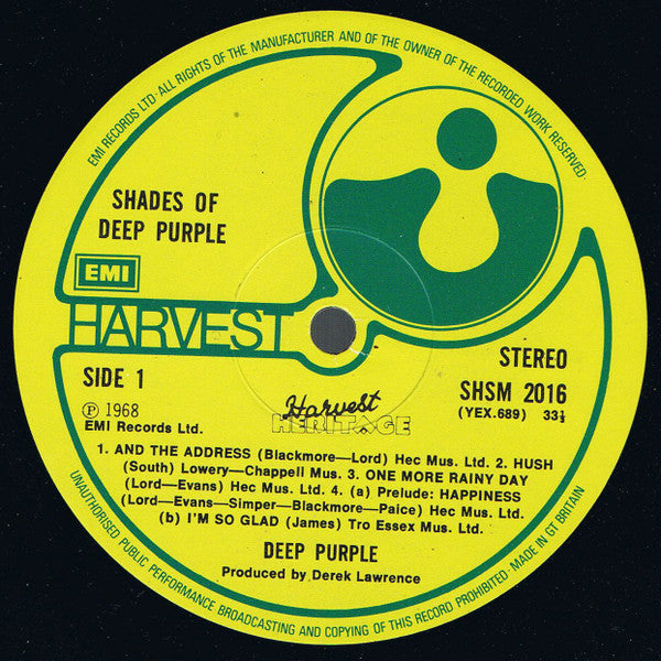 Deep Purple : Shades Of Deep Purple (LP, Album, RE)
