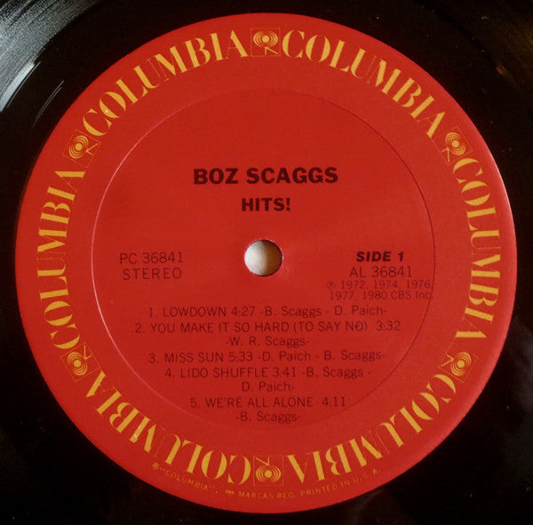 Boz Scaggs : Hits! (LP, Comp, RP, Ter)