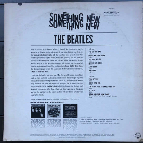 The Beatles : Something New (LP, Album, Mono, RP, Jac)