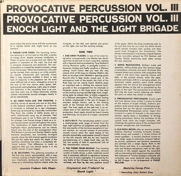 Enoch Light And The Light Brigade : Provocative Percussion Vol. 3 (LP, Album, Gat)