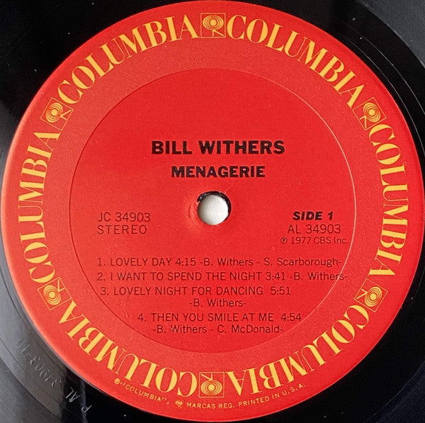 Bill Withers : Menagerie (LP, Album, Ter)
