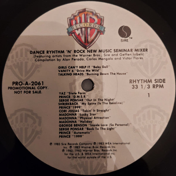 Various : Dance Rhythm 'N' Rock (New Music Seminar Mixer) (LP, Mixed, Promo)