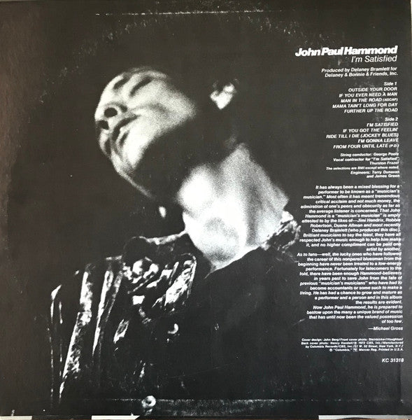 John Paul Hammond : I'm Satisfied (LP, Album, San)