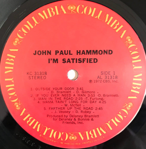 John Paul Hammond : I'm Satisfied (LP, Album, San)