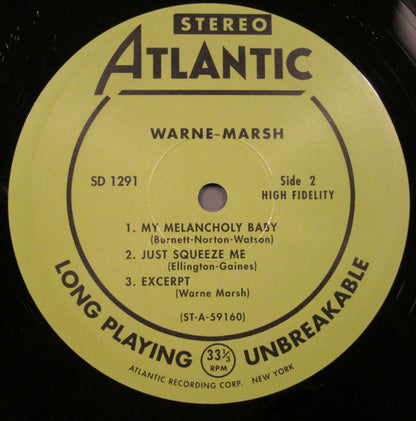 Warne Marsh : Warne Marsh (LP, Album, Mono, RP)