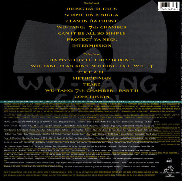 Wu-Tang Clan : Enter The Wu-Tang (36 Chambers) (LP, Album, SRC)