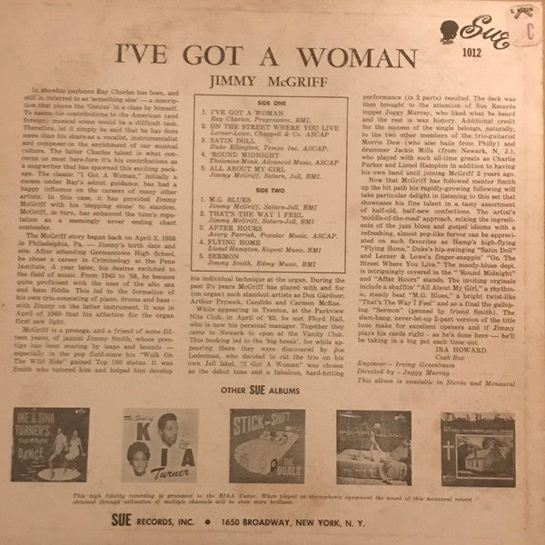 Jimmy McGriff : I Got A Woman (LP, Album, Mono)