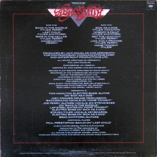 Aerosmith : "Rocks" (LP, Album)