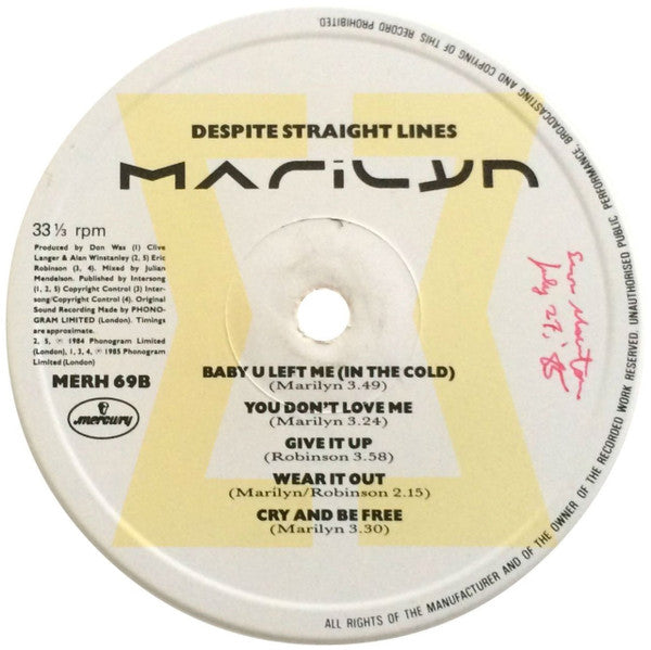 Marilyn : Despite Straight Lines (LP, Album)
