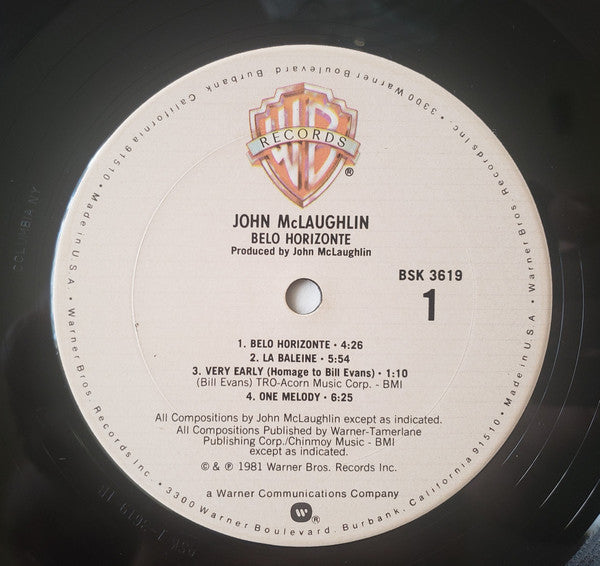 John McLaughlin : Belo Horizonte (LP, Album, Club)