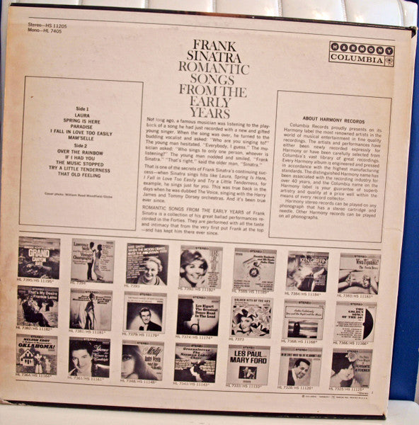 Frank Sinatra : Romantic Songs From The Early Years (LP, Comp)