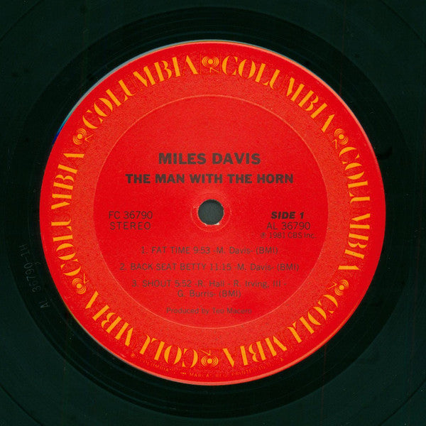Miles Davis : The Man With The Horn (LP, Album, Pit)