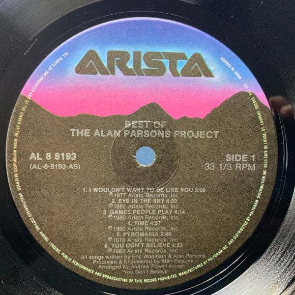 The Alan Parsons Project : The Best Of The Alan Parsons Project (LP, Comp, RM)