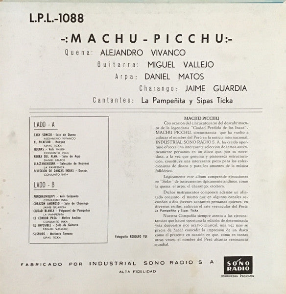 Various : Machu-Picchu (LP, Comp, Mono)