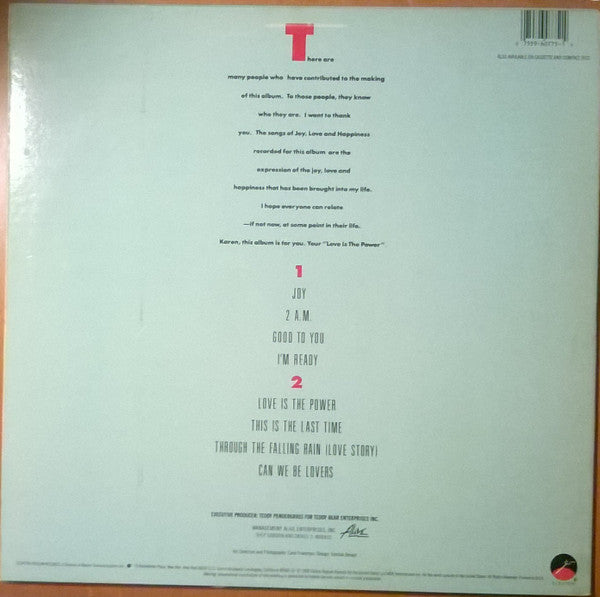 Teddy Pendergrass : Joy (LP, Album, Spe)