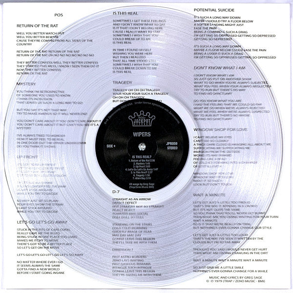 Wipers : Is This Real? - Anniversary Edition: 1980 - 2020 (LP, Album, RSD, RE, Cle + 7")