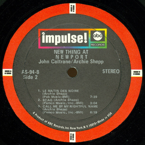 John Coltrane / Archie Shepp : New Thing At Newport (LP, Album, RP, Red)