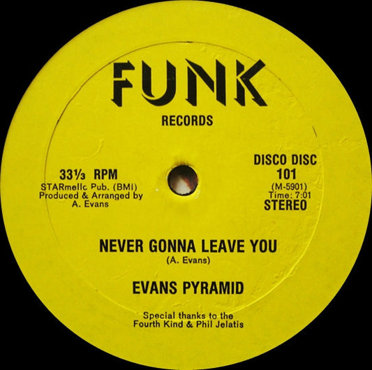 Evans Pyramid : Never Gonna Leave You / The Dip Drop (12")