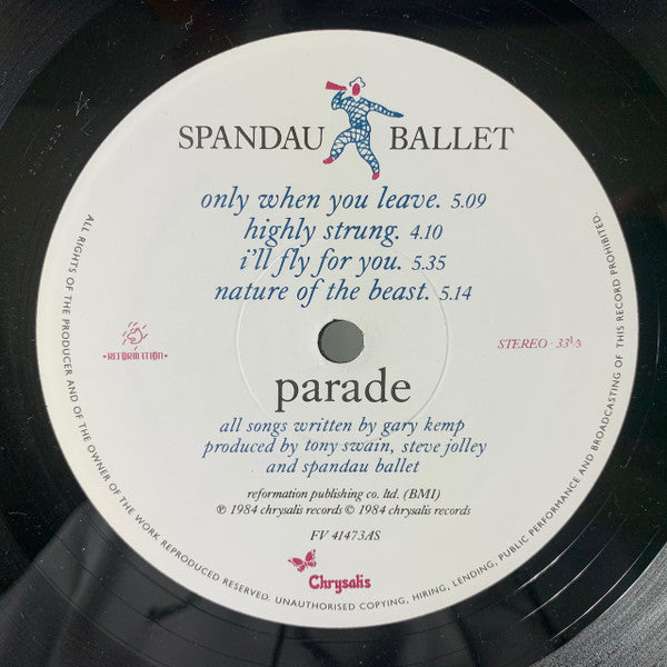 Spandau Ballet : Parade (LP, Album, PRC)