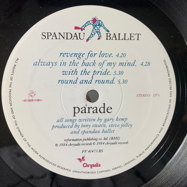 Spandau Ballet : Parade (LP, Album, PRC)