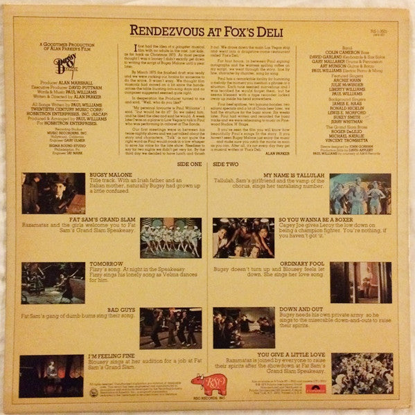 Paul Williams (2) : Bugsy Malone (Original Soundtrack Recording) (LP, Album)