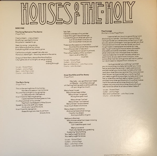 Led Zeppelin : Houses Of The Holy (LP, Album, Spe)