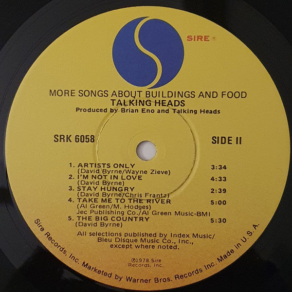 Talking Heads : More Songs About Buildings And Food (LP, Album, Win)