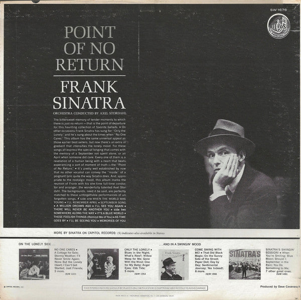 Frank Sinatra : Point Of No Return (LP, Album, Scr)