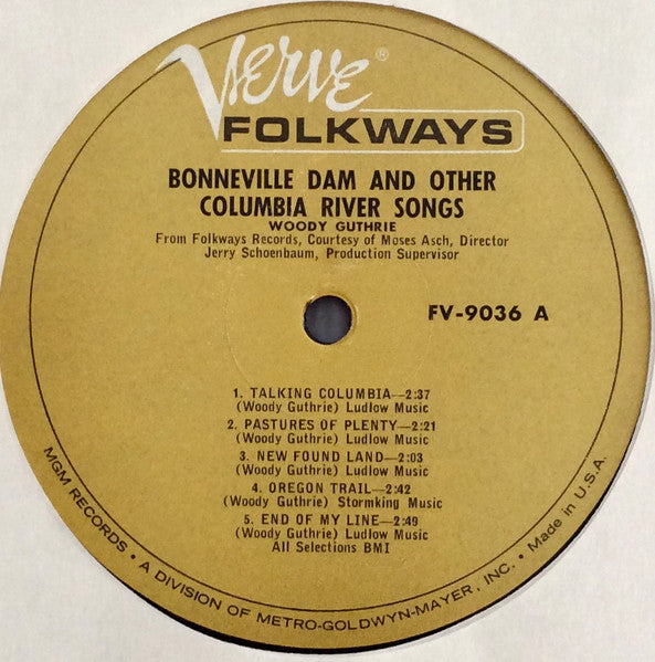 Woody Guthrie : Bonneville Dam And Other Columbia River Songs (LP, RE)