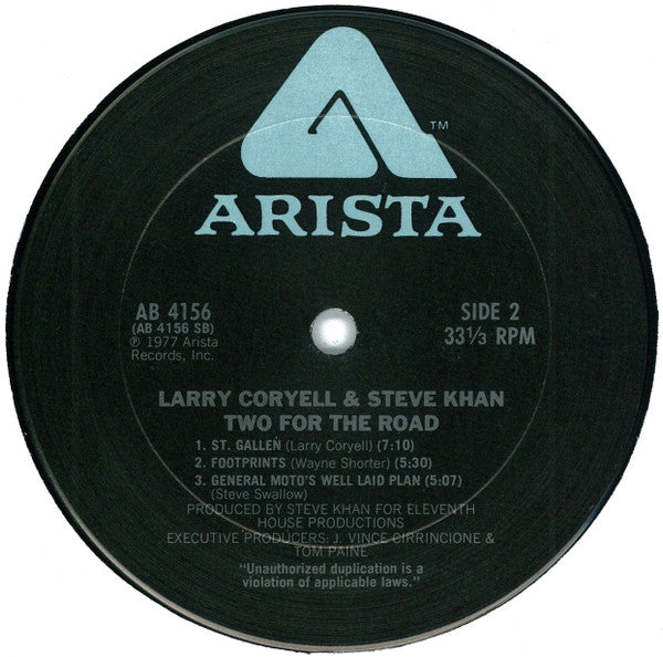 Coryell* - Khan* : Two For The Road (LP, Album)