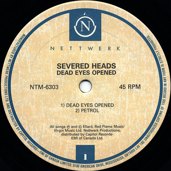Severed Heads : Dead Eyes Opened (12", MiniAlbum, RE)