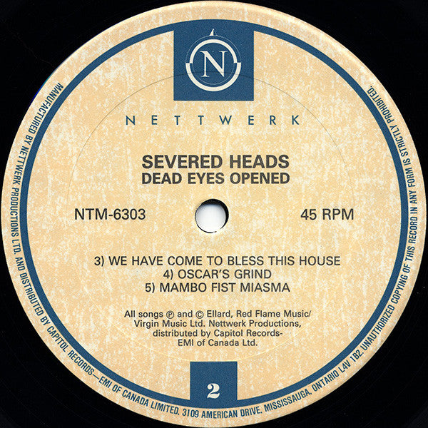Severed Heads : Dead Eyes Opened (12", MiniAlbum, RE)