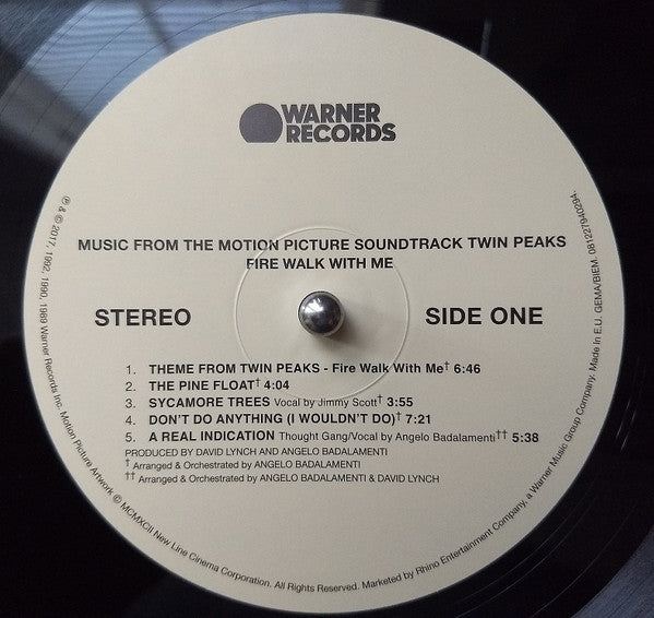 Angelo Badalamenti : Twin Peaks - Fire Walk With Me (Music From The Motion Picture Soundtrack) (LP, Album, RE, RP, 180)
