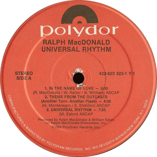 Ralph MacDonald : Universal Rhythm (LP, Album, 53 )