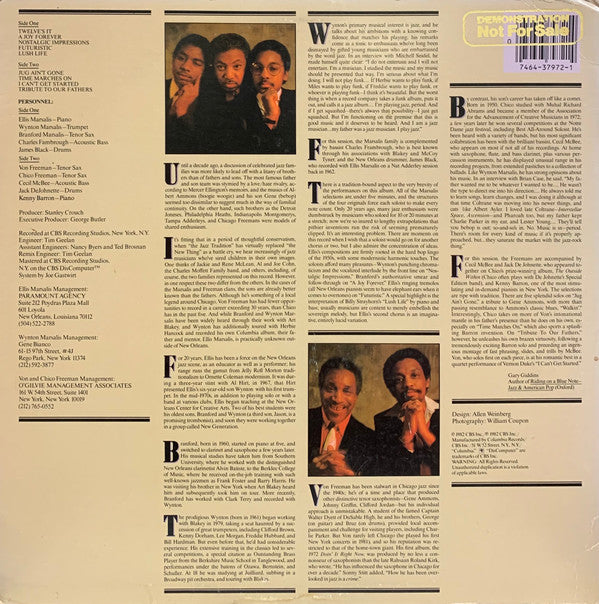 Wynton Marsalis, Branford Marsalis, Ellis Marsalis  -  Chico Freeman, Von Freeman : Fathers & Sons (LP, Album, Ter)