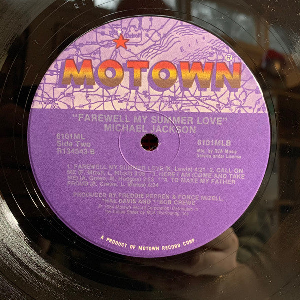 Michael Jackson : Farewell My Summer Love (LP, Album, Club, RCA)