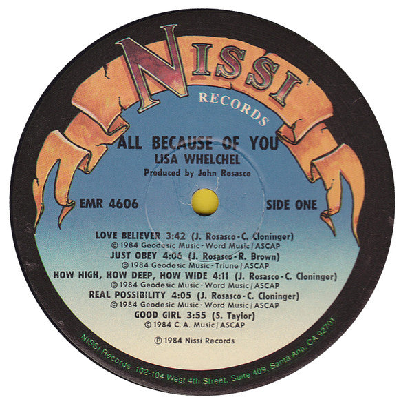 Lisa Whelchel : All Because Of You (LP, Album)